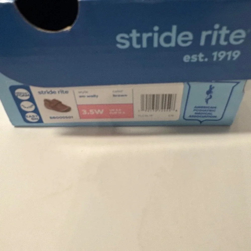 Stride Rite NEW w Box 3.5W Brown Sm Wally Loafer‎ Boat Shoes Hook & Loop